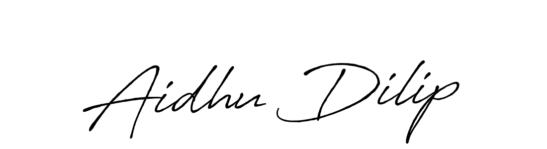 Aidhu Dilip stylish signature style. Best Handwritten Sign (Antro_Vectra_Bolder) for my name. Handwritten Signature Collection Ideas for my name Aidhu Dilip. Aidhu Dilip signature style 7 images and pictures png