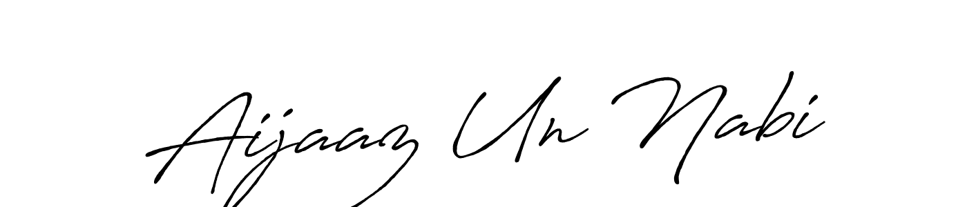 The best way (Antro_Vectra_Bolder) to make a short signature is to pick only two or three words in your name. The name Aijaaz Un Nabi include a total of six letters. For converting this name. Aijaaz Un Nabi signature style 7 images and pictures png