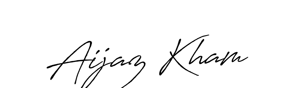 This is the best signature style for the Aijaz Kham name. Also you like these signature font (Antro_Vectra_Bolder). Mix name signature. Aijaz Kham signature style 7 images and pictures png