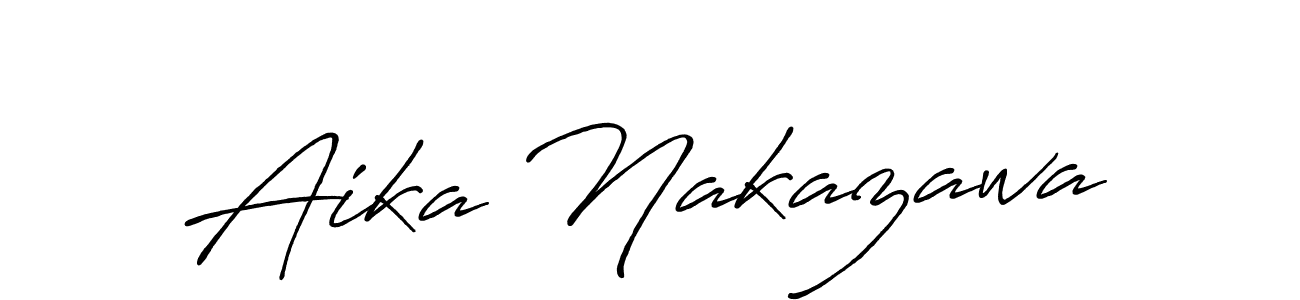 How to make Aika Nakazawa name signature. Use Antro_Vectra_Bolder style for creating short signs online. This is the latest handwritten sign. Aika Nakazawa signature style 7 images and pictures png