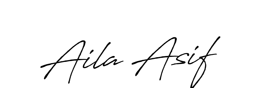 Aila Asif stylish signature style. Best Handwritten Sign (Antro_Vectra_Bolder) for my name. Handwritten Signature Collection Ideas for my name Aila Asif. Aila Asif signature style 7 images and pictures png