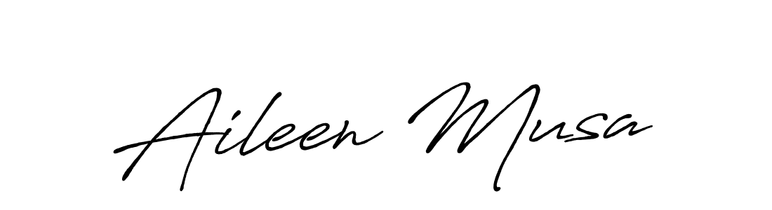 How to make Aileen Musa name signature. Use Antro_Vectra_Bolder style for creating short signs online. This is the latest handwritten sign. Aileen Musa signature style 7 images and pictures png