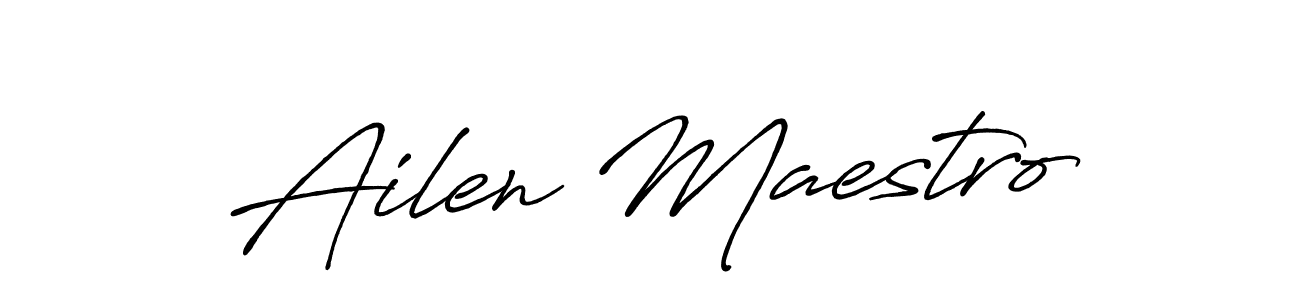 Make a beautiful signature design for name Ailen Maestro. With this signature (Antro_Vectra_Bolder) style, you can create a handwritten signature for free. Ailen Maestro signature style 7 images and pictures png