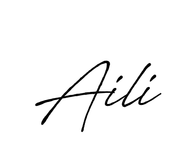 How to make Aili name signature. Use Antro_Vectra_Bolder style for creating short signs online. This is the latest handwritten sign. Aili signature style 7 images and pictures png