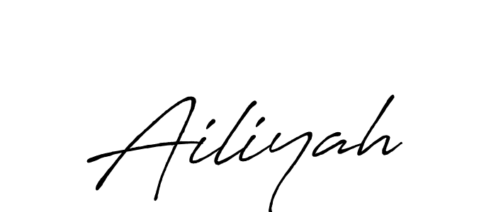 Make a beautiful signature design for name Ailiyah. With this signature (Antro_Vectra_Bolder) style, you can create a handwritten signature for free. Ailiyah signature style 7 images and pictures png