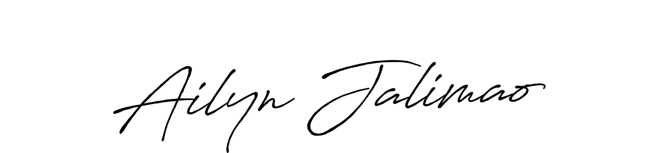 Create a beautiful signature design for name Ailyn Jalimao. With this signature (Antro_Vectra_Bolder) fonts, you can make a handwritten signature for free. Ailyn Jalimao signature style 7 images and pictures png