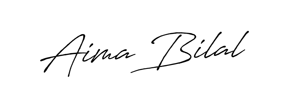 Make a beautiful signature design for name Aima Bilal. With this signature (Antro_Vectra_Bolder) style, you can create a handwritten signature for free. Aima Bilal signature style 7 images and pictures png