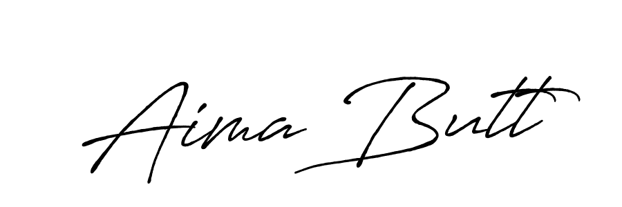 Use a signature maker to create a handwritten signature online. With this signature software, you can design (Antro_Vectra_Bolder) your own signature for name Aima Butt. Aima Butt signature style 7 images and pictures png