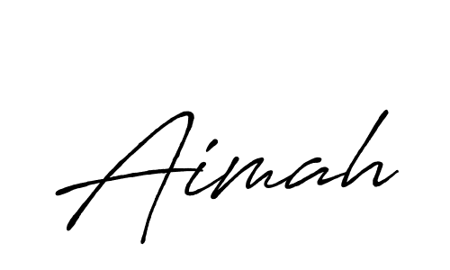 Use a signature maker to create a handwritten signature online. With this signature software, you can design (Antro_Vectra_Bolder) your own signature for name Aimah. Aimah signature style 7 images and pictures png
