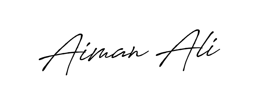 How to make Aiman Ali name signature. Use Antro_Vectra_Bolder style for creating short signs online. This is the latest handwritten sign. Aiman Ali signature style 7 images and pictures png