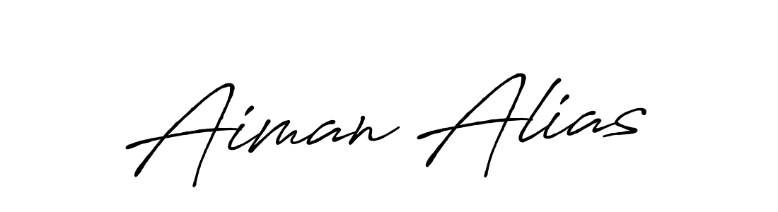 How to make Aiman Alias signature? Antro_Vectra_Bolder is a professional autograph style. Create handwritten signature for Aiman Alias name. Aiman Alias signature style 7 images and pictures png