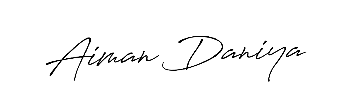 Once you've used our free online signature maker to create your best signature Antro_Vectra_Bolder style, it's time to enjoy all of the benefits that Aiman Daniya name signing documents. Aiman Daniya signature style 7 images and pictures png