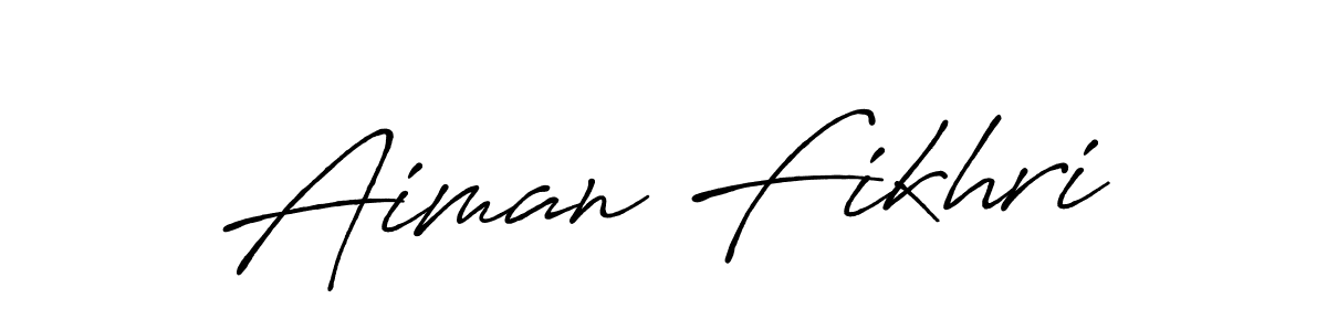 Design your own signature with our free online signature maker. With this signature software, you can create a handwritten (Antro_Vectra_Bolder) signature for name Aiman Fikhri. Aiman Fikhri signature style 7 images and pictures png