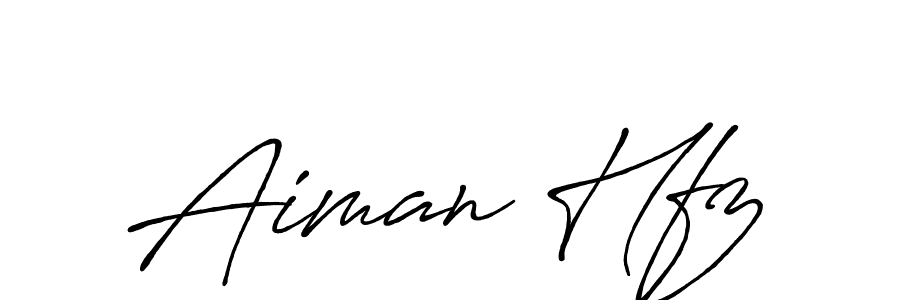 How to make Aiman Hfz name signature. Use Antro_Vectra_Bolder style for creating short signs online. This is the latest handwritten sign. Aiman Hfz signature style 7 images and pictures png