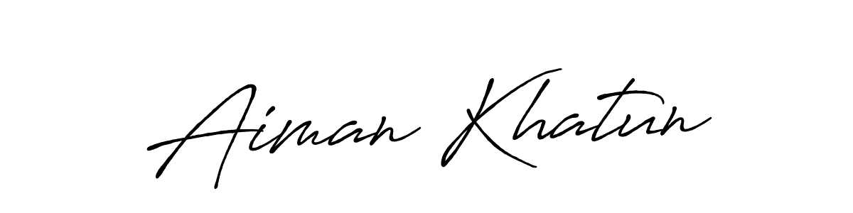Use a signature maker to create a handwritten signature online. With this signature software, you can design (Antro_Vectra_Bolder) your own signature for name Aiman Khatun. Aiman Khatun signature style 7 images and pictures png