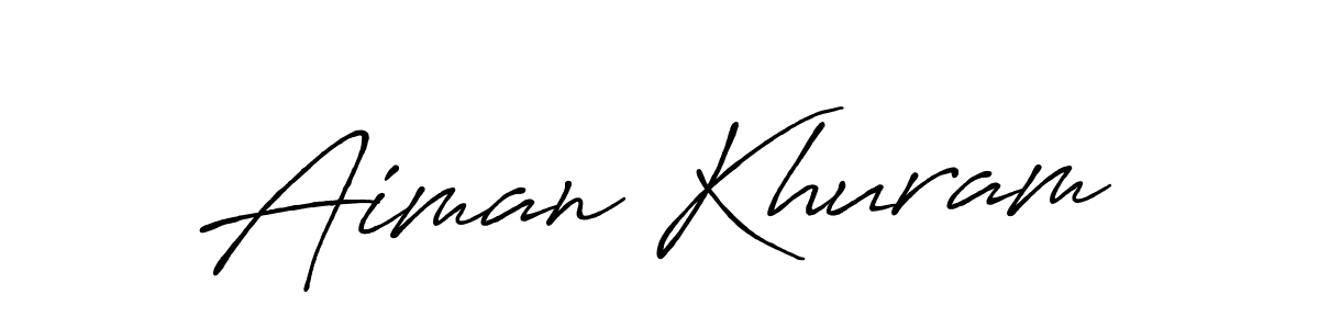 Use a signature maker to create a handwritten signature online. With this signature software, you can design (Antro_Vectra_Bolder) your own signature for name Aiman Khuram. Aiman Khuram signature style 7 images and pictures png