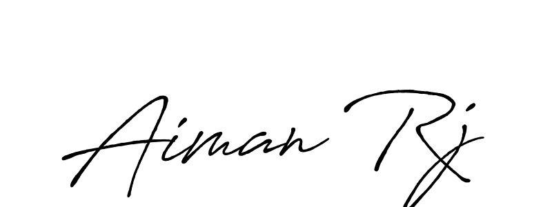 Design your own signature with our free online signature maker. With this signature software, you can create a handwritten (Antro_Vectra_Bolder) signature for name Aiman Rj. Aiman Rj signature style 7 images and pictures png