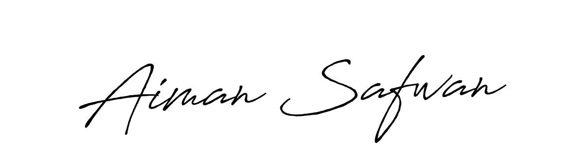 Create a beautiful signature design for name Aiman Safwan. With this signature (Antro_Vectra_Bolder) fonts, you can make a handwritten signature for free. Aiman Safwan signature style 7 images and pictures png