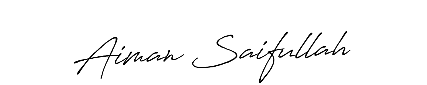 Similarly Antro_Vectra_Bolder is the best handwritten signature design. Signature creator online .You can use it as an online autograph creator for name Aiman Saifullah. Aiman Saifullah signature style 7 images and pictures png