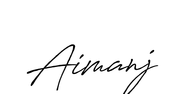 Make a beautiful signature design for name Aimanj. With this signature (Antro_Vectra_Bolder) style, you can create a handwritten signature for free. Aimanj signature style 7 images and pictures png