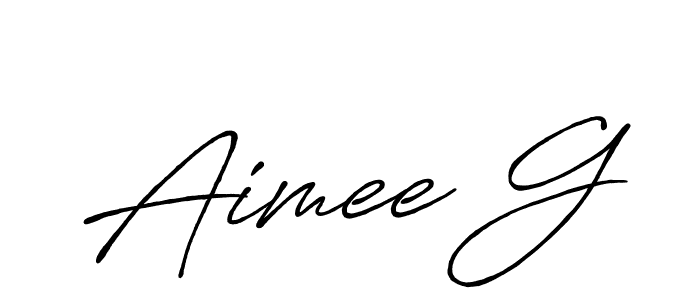 Aimee G stylish signature style. Best Handwritten Sign (Antro_Vectra_Bolder) for my name. Handwritten Signature Collection Ideas for my name Aimee G. Aimee G signature style 7 images and pictures png
