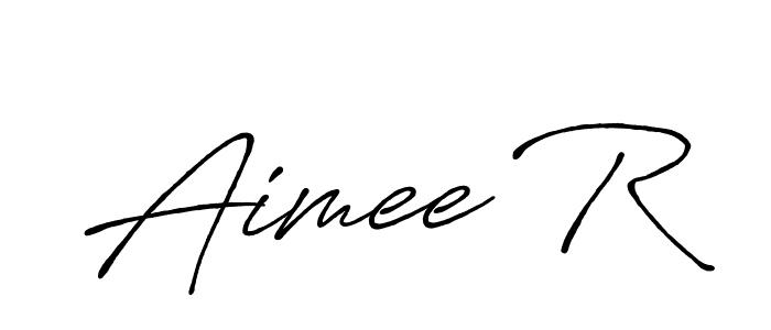 Similarly Antro_Vectra_Bolder is the best handwritten signature design. Signature creator online .You can use it as an online autograph creator for name Aimee R. Aimee R signature style 7 images and pictures png