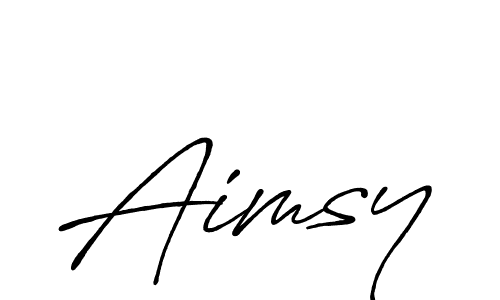 Use a signature maker to create a handwritten signature online. With this signature software, you can design (Antro_Vectra_Bolder) your own signature for name Aimsy. Aimsy signature style 7 images and pictures png