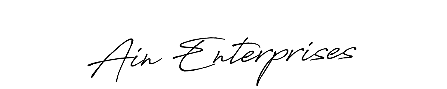 Use a signature maker to create a handwritten signature online. With this signature software, you can design (Antro_Vectra_Bolder) your own signature for name Ain Enterprises. Ain Enterprises signature style 7 images and pictures png