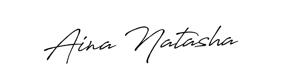 Antro_Vectra_Bolder is a professional signature style that is perfect for those who want to add a touch of class to their signature. It is also a great choice for those who want to make their signature more unique. Get Aina Natasha name to fancy signature for free. Aina Natasha signature style 7 images and pictures png