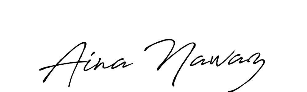 The best way (Antro_Vectra_Bolder) to make a short signature is to pick only two or three words in your name. The name Aina Nawaz include a total of six letters. For converting this name. Aina Nawaz signature style 7 images and pictures png