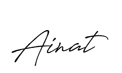 The best way (Antro_Vectra_Bolder) to make a short signature is to pick only two or three words in your name. The name Ainat include a total of six letters. For converting this name. Ainat signature style 7 images and pictures png