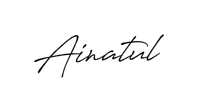 How to make Ainatul name signature. Use Antro_Vectra_Bolder style for creating short signs online. This is the latest handwritten sign. Ainatul signature style 7 images and pictures png