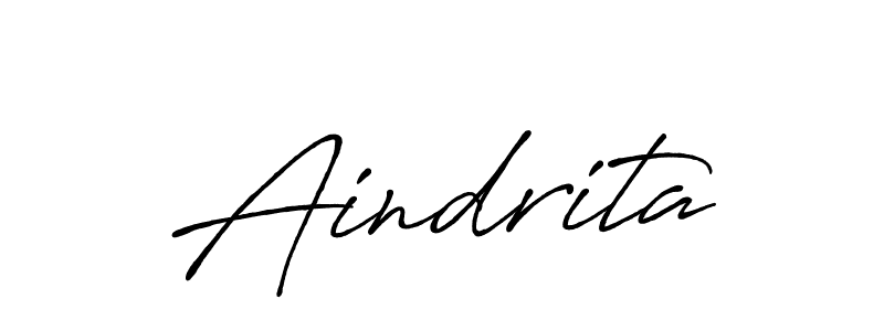 How to make Aindrita name signature. Use Antro_Vectra_Bolder style for creating short signs online. This is the latest handwritten sign. Aindrita signature style 7 images and pictures png