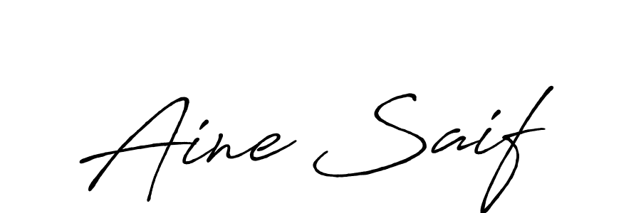 How to make Aine Saif name signature. Use Antro_Vectra_Bolder style for creating short signs online. This is the latest handwritten sign. Aine Saif signature style 7 images and pictures png