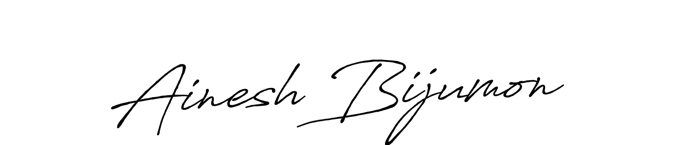 Also we have Ainesh Bijumon name is the best signature style. Create professional handwritten signature collection using Antro_Vectra_Bolder autograph style. Ainesh Bijumon signature style 7 images and pictures png