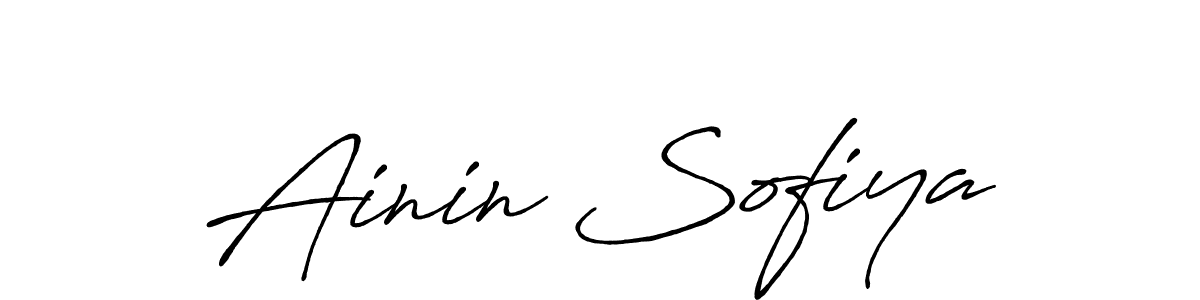 Design your own signature with our free online signature maker. With this signature software, you can create a handwritten (Antro_Vectra_Bolder) signature for name Ainin Sofiya. Ainin Sofiya signature style 7 images and pictures png
