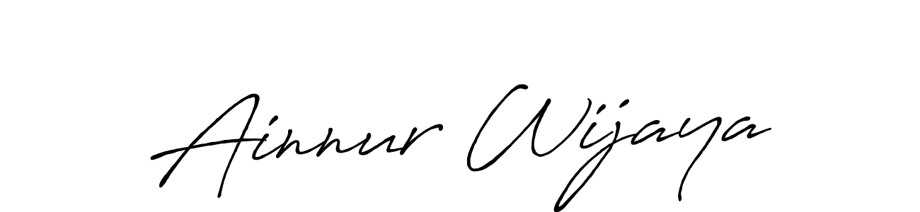 Make a beautiful signature design for name Ainnur Wijaya. With this signature (Antro_Vectra_Bolder) style, you can create a handwritten signature for free. Ainnur Wijaya signature style 7 images and pictures png