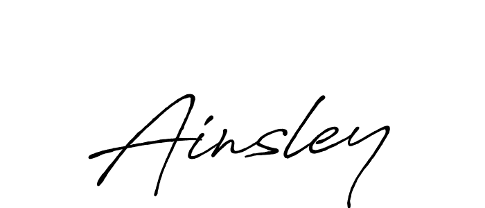 Use a signature maker to create a handwritten signature online. With this signature software, you can design (Antro_Vectra_Bolder) your own signature for name Ainsley. Ainsley signature style 7 images and pictures png