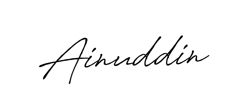 Make a beautiful signature design for name Ainuddin. With this signature (Antro_Vectra_Bolder) style, you can create a handwritten signature for free. Ainuddin signature style 7 images and pictures png