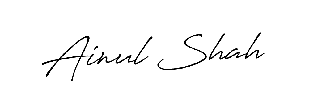 Use a signature maker to create a handwritten signature online. With this signature software, you can design (Antro_Vectra_Bolder) your own signature for name Ainul Shah. Ainul Shah signature style 7 images and pictures png