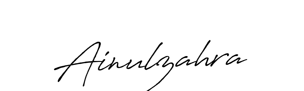 Ainulzahra stylish signature style. Best Handwritten Sign (Antro_Vectra_Bolder) for my name. Handwritten Signature Collection Ideas for my name Ainulzahra. Ainulzahra signature style 7 images and pictures png