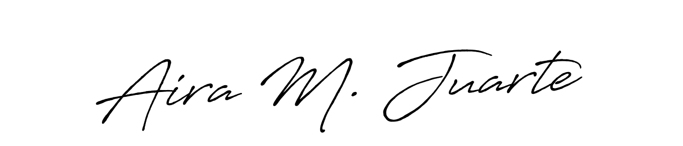 Also You can easily find your signature by using the search form. We will create Aira M. Juarte name handwritten signature images for you free of cost using Antro_Vectra_Bolder sign style. Aira M. Juarte signature style 7 images and pictures png