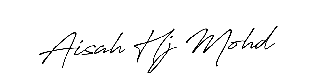 Use a signature maker to create a handwritten signature online. With this signature software, you can design (Antro_Vectra_Bolder) your own signature for name Aisah Hj Mohd. Aisah Hj Mohd signature style 7 images and pictures png