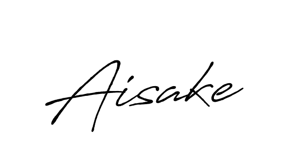 How to make Aisake name signature. Use Antro_Vectra_Bolder style for creating short signs online. This is the latest handwritten sign. Aisake signature style 7 images and pictures png