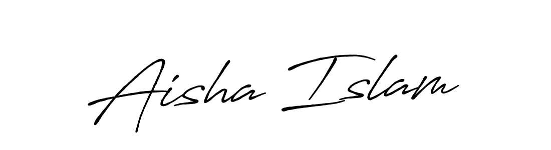 Make a beautiful signature design for name Aisha Islam. With this signature (Antro_Vectra_Bolder) style, you can create a handwritten signature for free. Aisha Islam signature style 7 images and pictures png