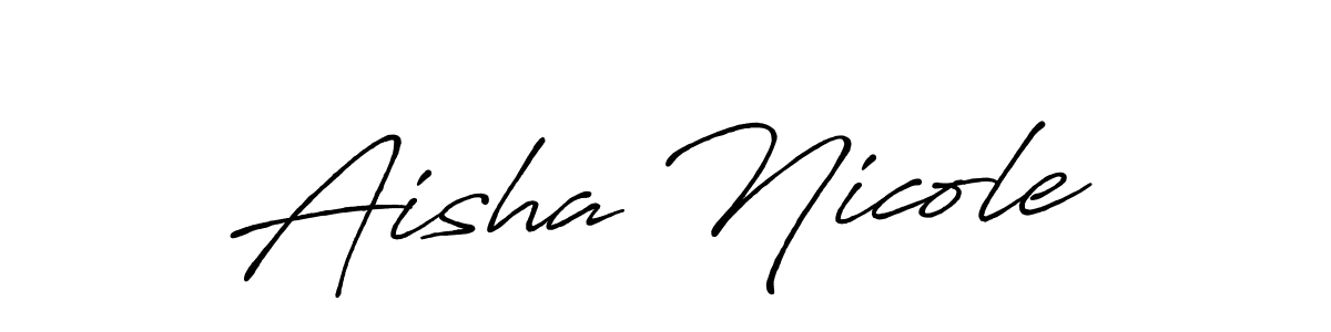 Make a beautiful signature design for name Aisha Nicole. With this signature (Antro_Vectra_Bolder) style, you can create a handwritten signature for free. Aisha Nicole signature style 7 images and pictures png