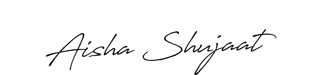 Create a beautiful signature design for name Aisha Shujaat. With this signature (Antro_Vectra_Bolder) fonts, you can make a handwritten signature for free. Aisha Shujaat signature style 7 images and pictures png