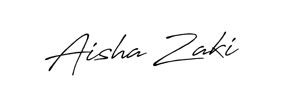 Design your own signature with our free online signature maker. With this signature software, you can create a handwritten (Antro_Vectra_Bolder) signature for name Aisha Zaki. Aisha Zaki signature style 7 images and pictures png