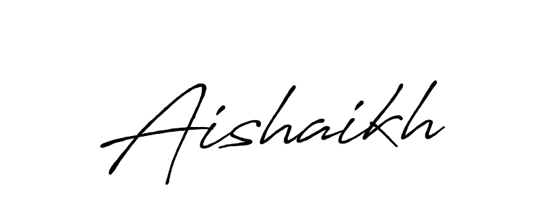 Make a beautiful signature design for name Aishaikh. With this signature (Antro_Vectra_Bolder) style, you can create a handwritten signature for free. Aishaikh signature style 7 images and pictures png