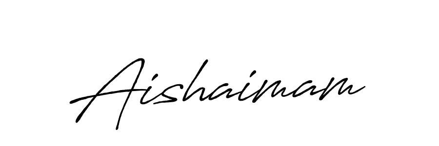 How to make Aishaimam name signature. Use Antro_Vectra_Bolder style for creating short signs online. This is the latest handwritten sign. Aishaimam signature style 7 images and pictures png